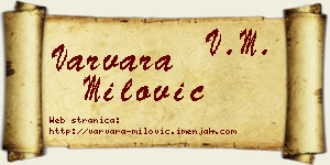 Varvara Milović vizit kartica